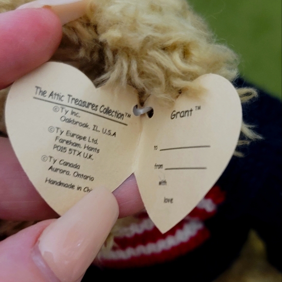 Ty Attic Treasures Collection Vintage Beanie Baby Brown Bear Named Grant 14" NWT - Picture 4 of 8